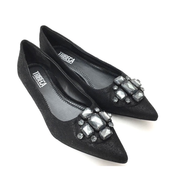 Kenneth Cole Tribeca Jewelry Pointed toe Ballet Flat Black - Picture 5 of 9